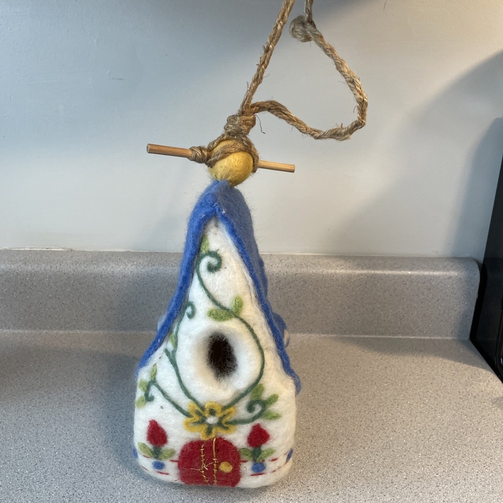 Felted Wool Birdhouse, "Wild Woolies", Functional for Use as Real Birdhouse